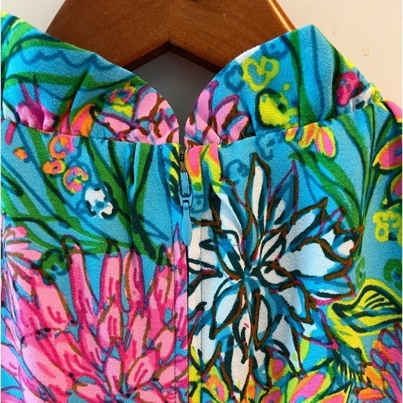 Lilly Pulitzer Adalina Romper Seabreeze Blue Walking On Sunshine NWT - Picture 11 of 16